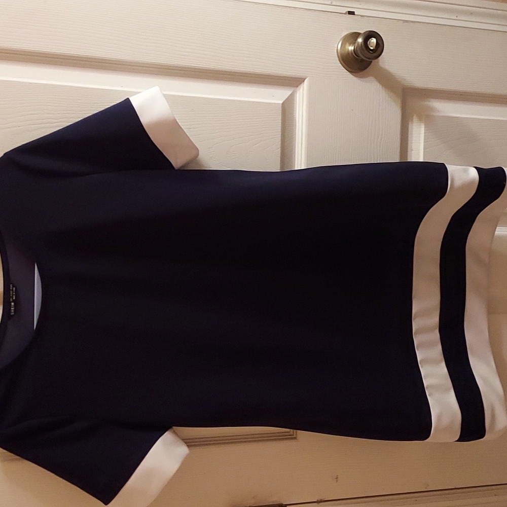 Shein Pull Over Dress Size US 8/10, Navy/White EUC
